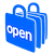 Open Shop Channel logo, a blue shopping bag with the text Open written on it